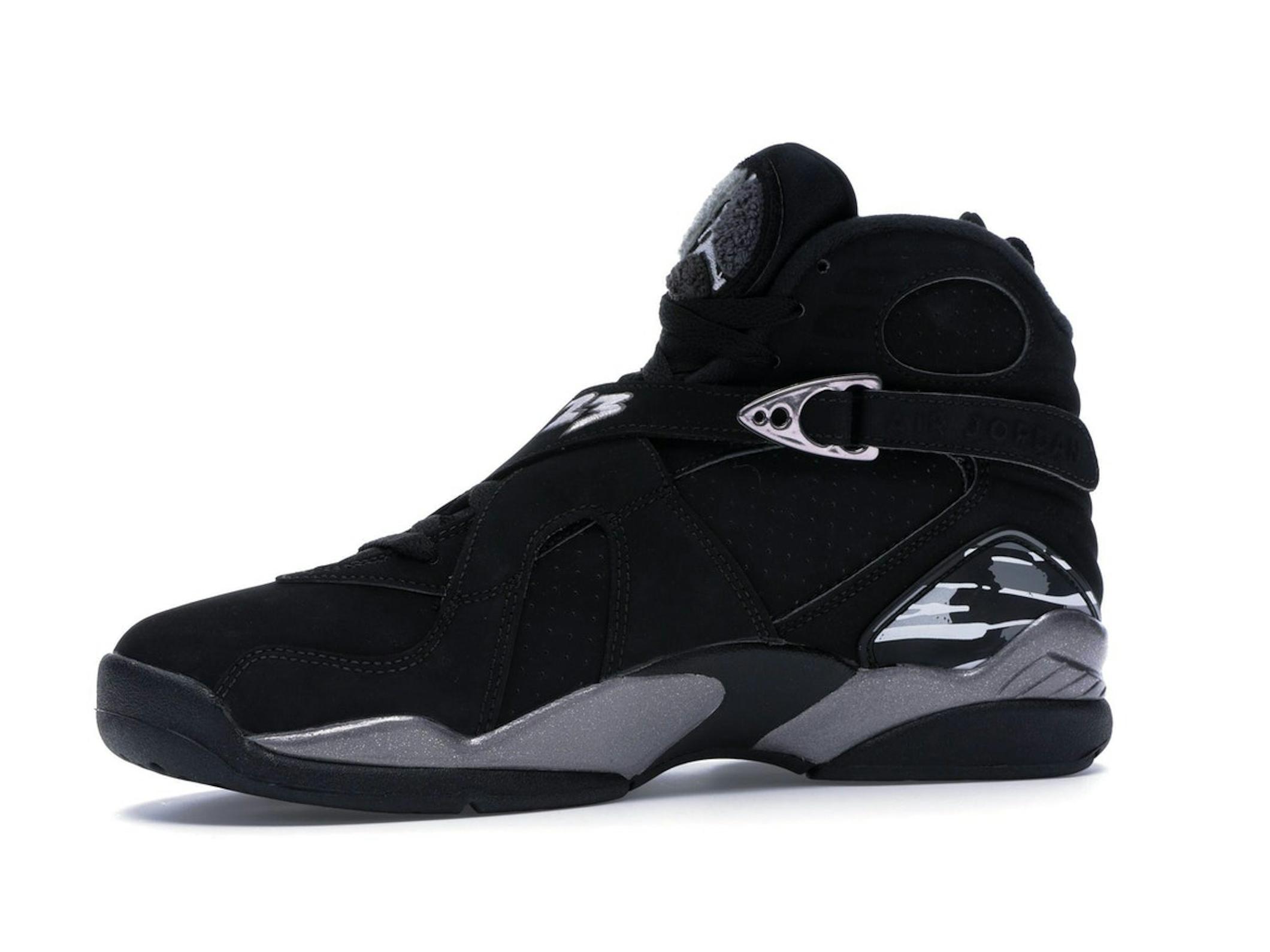 Jordan 8 Retro Chrome 2015 Black White Graphite Sneakers 305381-003 - Image 5