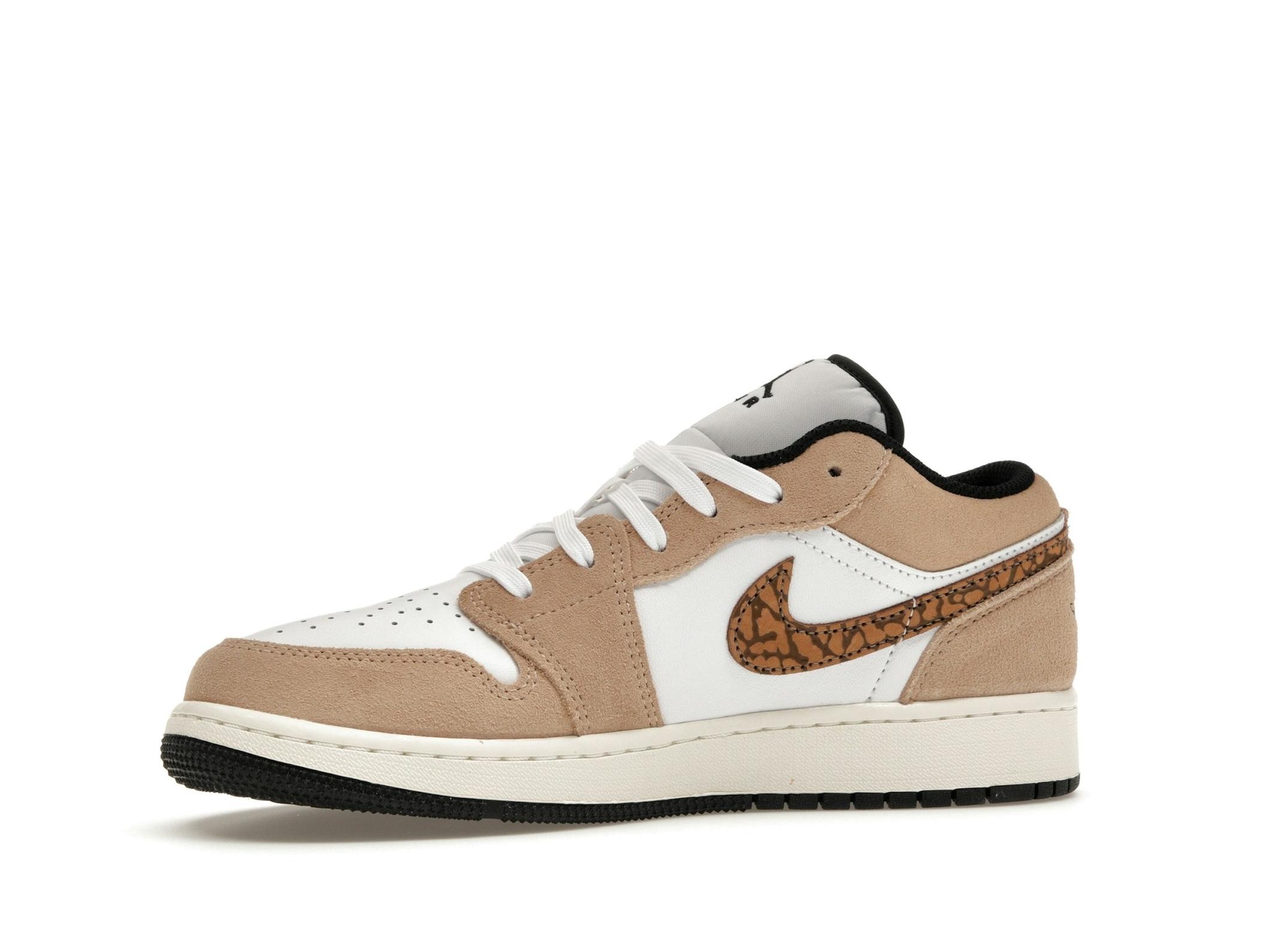 Jordan 1 Low SE Brown Elephant GS Kids Sneaker DZ5368-201 - Image 5