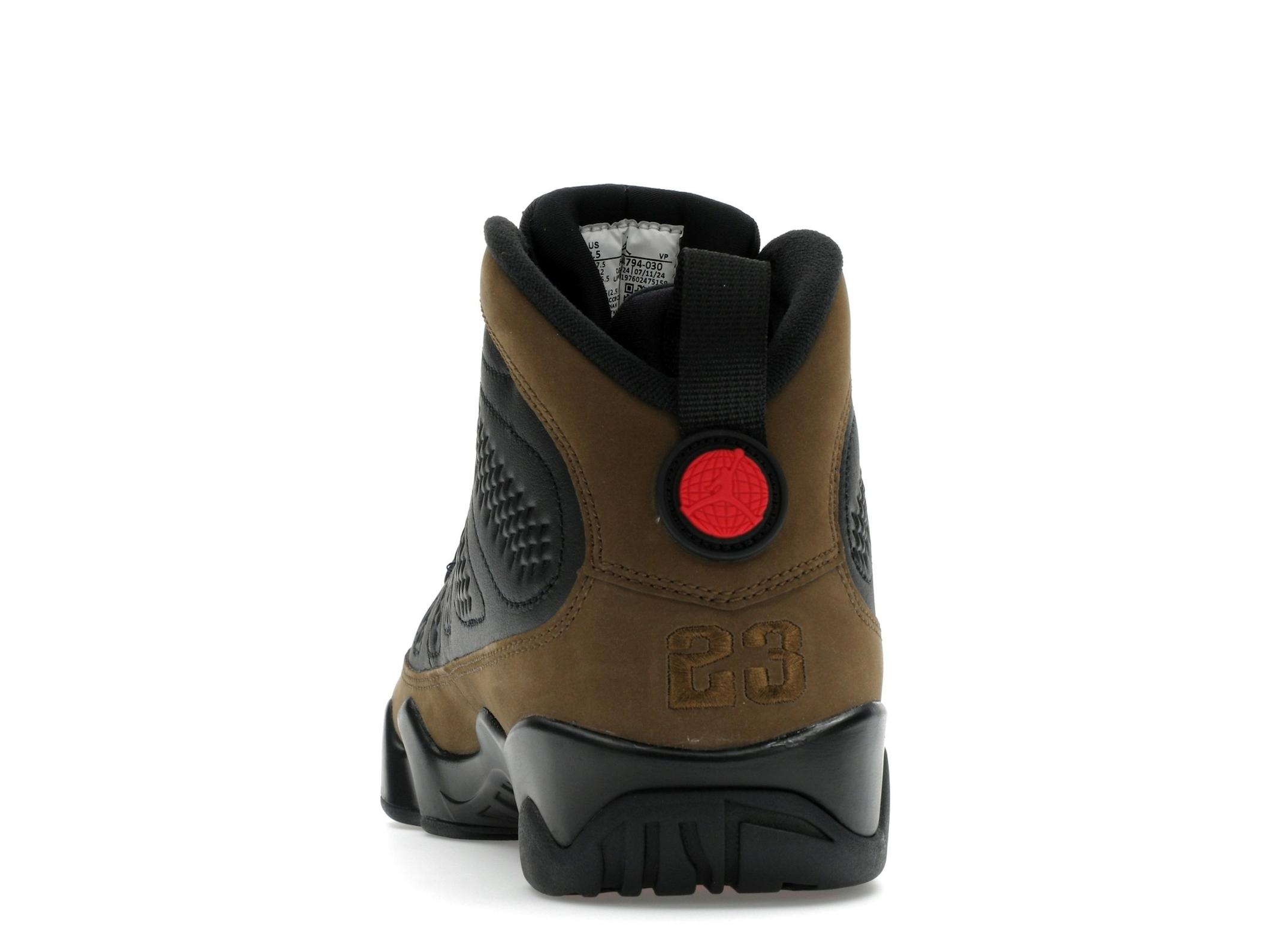 Jordan 9 Retro Olive 2024 Black True Red HV4794-030 Sneakers - Image 7
