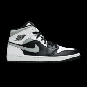 Jordan 1 Mid White Shadow Sneakers – 554724-073 – Black/Medium Grey/White