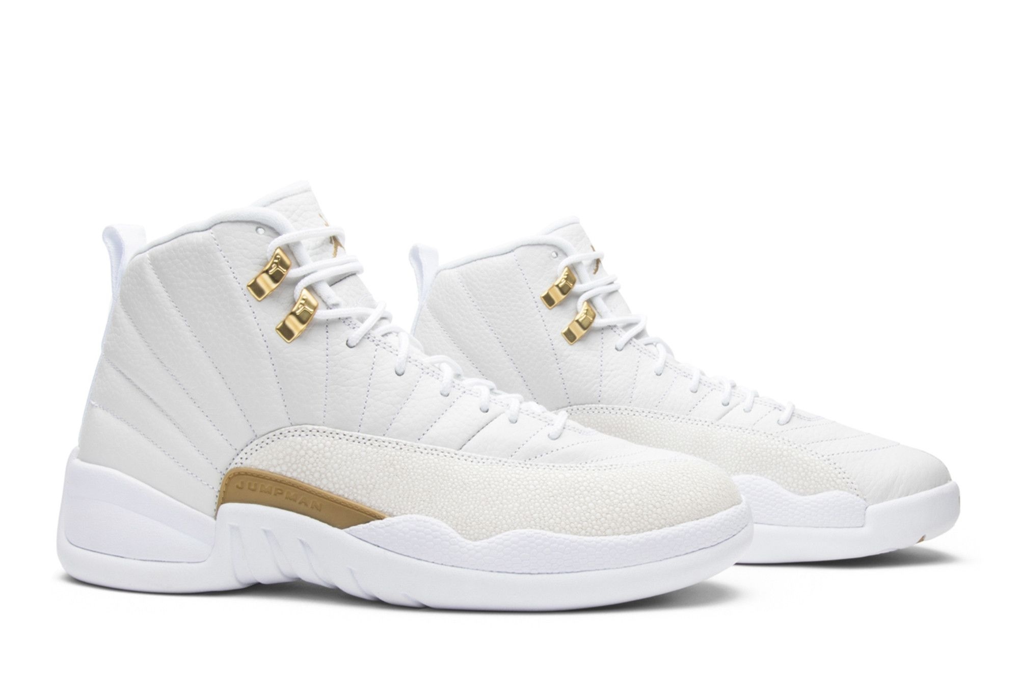 Air Jordan 12 Retro OVO Sneakers – White/Metallic Gold-White – 873864-102 - Image 8