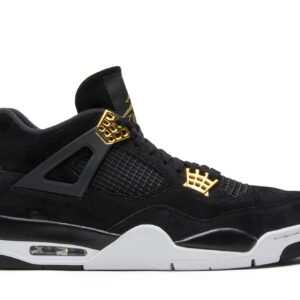 Air Jordan 4 Retro Royalty Sneakers – Black/Metallic Gold-White – 308497-032
