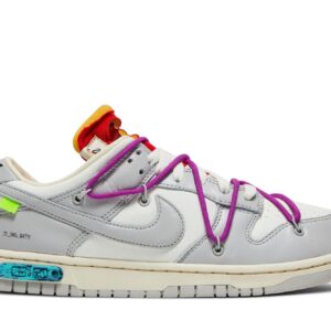 Dunk Low Off-White Lot 45 – DM1602-101 – Sail/Neutral Grey/Magenta – Leather/Canvas/Suede Sneakers
